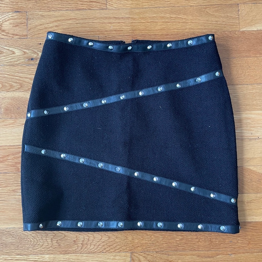 NWOT The Kooples Black Studded Mini-Skirt